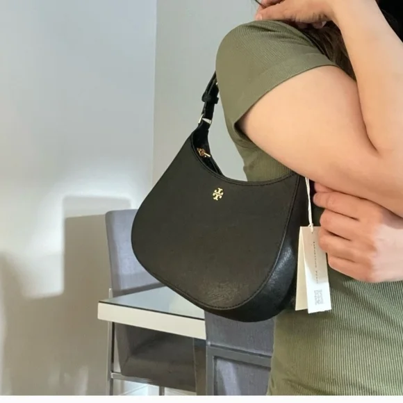 NWT, Tory Burch Emerson Black Shoulder Bag - Picture 2 of 4